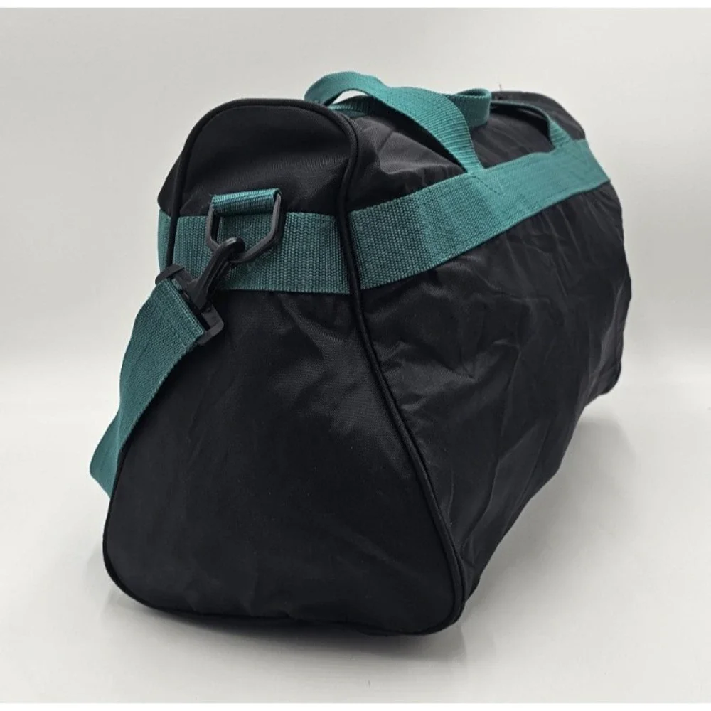 Vintage Dunlop Sport Duffle Gym Athletic Bag Black Green Purple Shoulder Strap